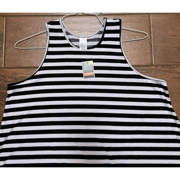 West Loop Women's Swing Dress Black White Stripe Swim Cover Up NWT Size LARGE - Picture 3 of 5